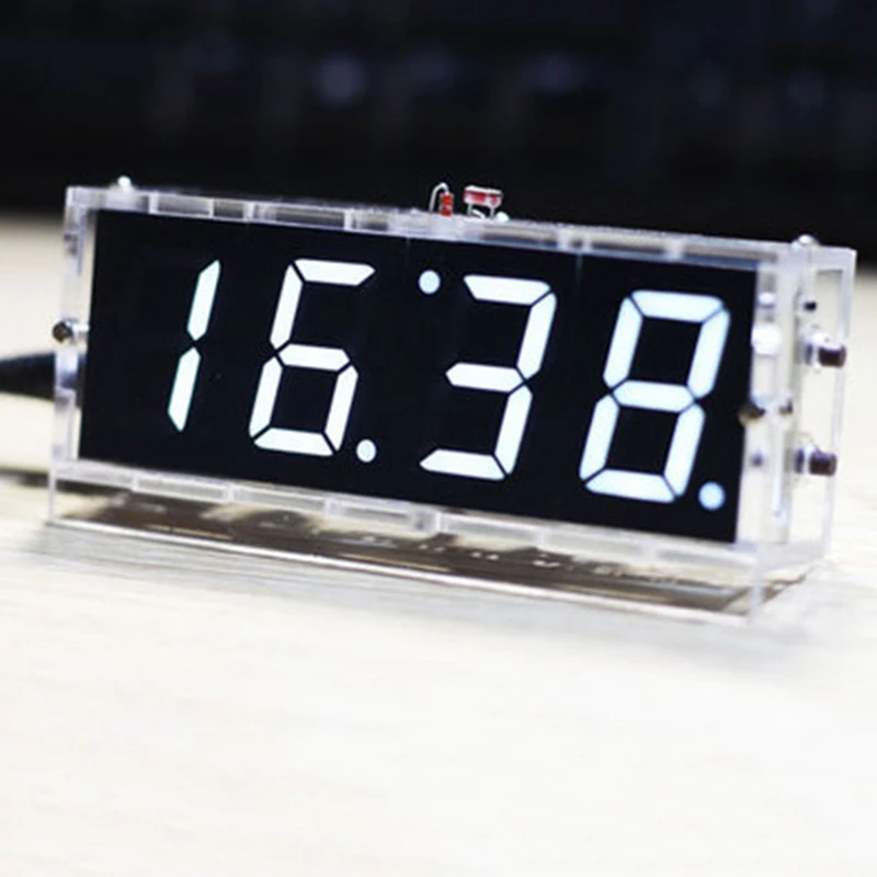 Компактный светодиодный электронный набор для работы с цифровыми часами, набор будильников, многофункциональные повтор, отображение времени, управление светом, 4 цифры