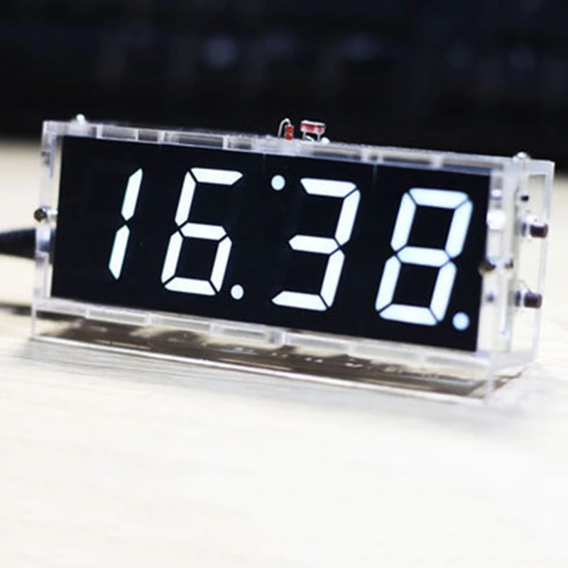 

Compact LED Digital Clock Electronic DIY Kit Set Alarm Clock Multifunction Snooze Display Time Light Control 4 Digit