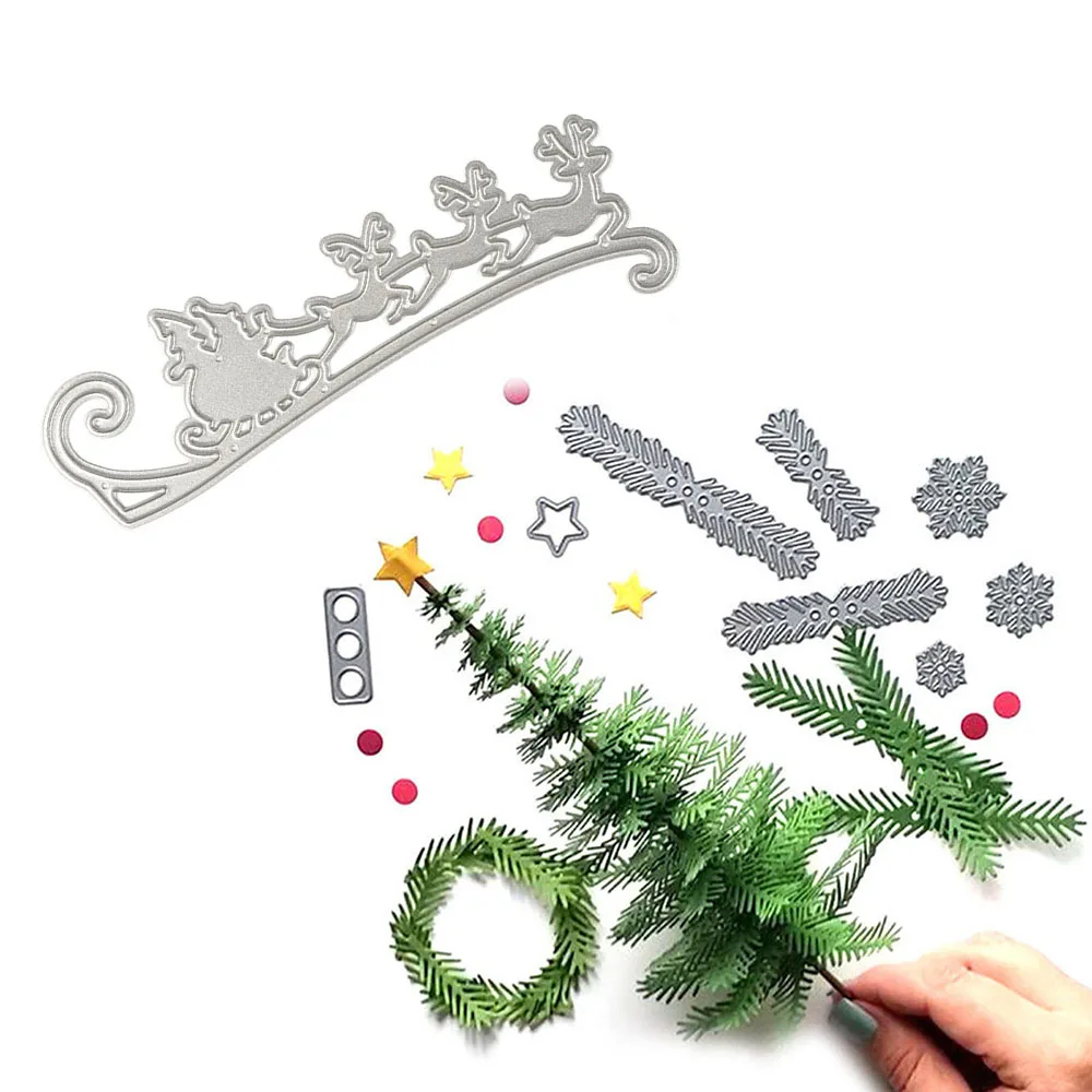 2 шт./компл. резные штампы DIY рождественская елка снежинка олень Металлическое