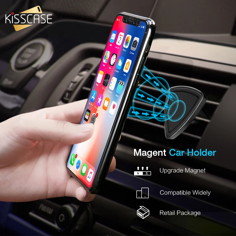 KISSCASE магнитный автомобильный держатель для телефона Xiaomi 8 подставка iPhone 11 XS