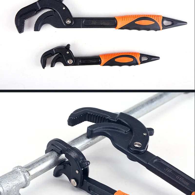 

Hand Tools 14-30 / 30-60mm Universal Key Pipe Wrench Open End Spanner Set High-carbon Steel Snap Grip Tool Plumber Multi