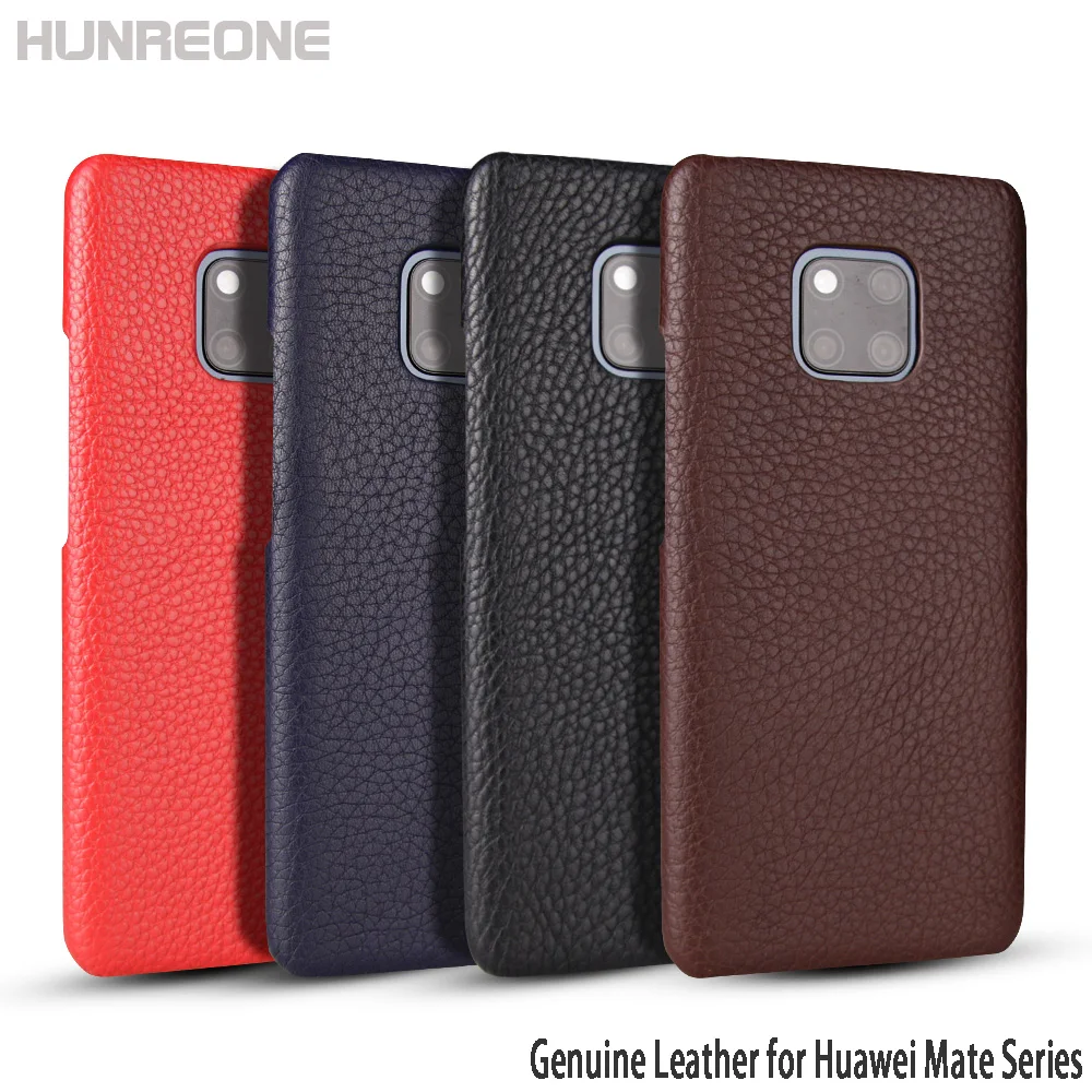 

Hunreone Litchi Stripe Hight Quality Luxury Genuine Leather Case Cover For Huawei Mate 20 20 Pro Mate 20X Mate 20 Lite Mate RS