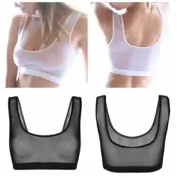 Женские сетчатые прозрачные бюстгалтер Crop Top Wire-free Unpadded Bra женский однотонный See Thought Tops женские танк-топы