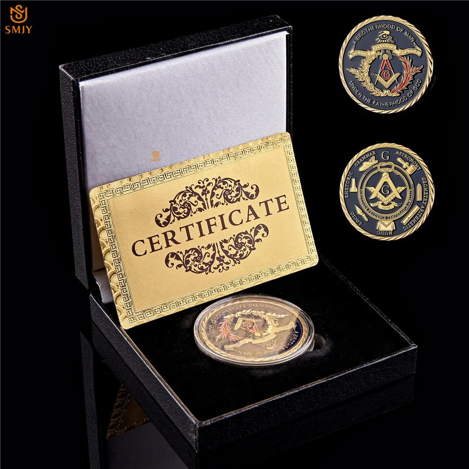 Freemason Masonic Brothers Organization логотип на годовщину позолоченный металлический жетон
