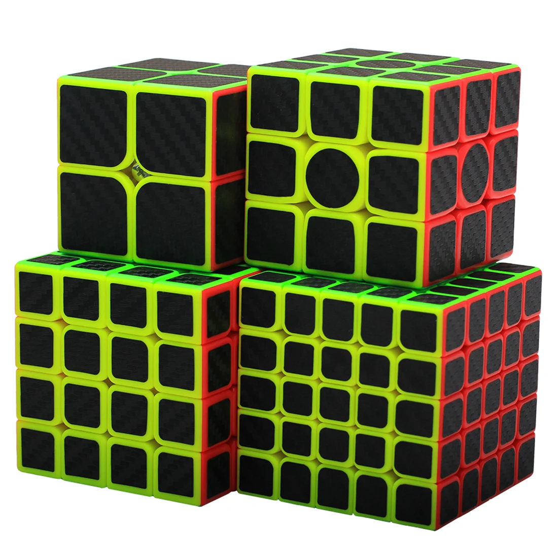 

4Pcs Zcube Carbon Fiber Fluorescence Magic Cube Set for Children Adult Brain Training Magic Cube Kit