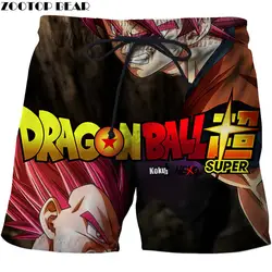 Супер Гоку Для мужчин кототкое быстросохнущее аниме шорты Dragon Ball пляжные 3d печати дышащий Фитнес Лето Повседневное мужской zootop bear