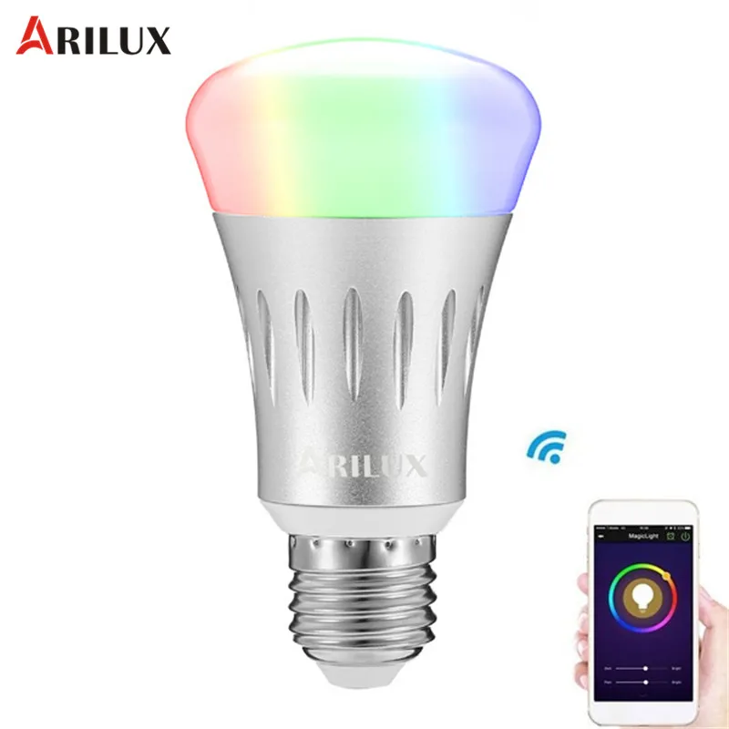 

ARILUX 22 Leds E27 7W LED Bulb RGB + White Dimmable WIFI Smart Light Blub Works AC85-265V Indoor Lighting Atmosphere