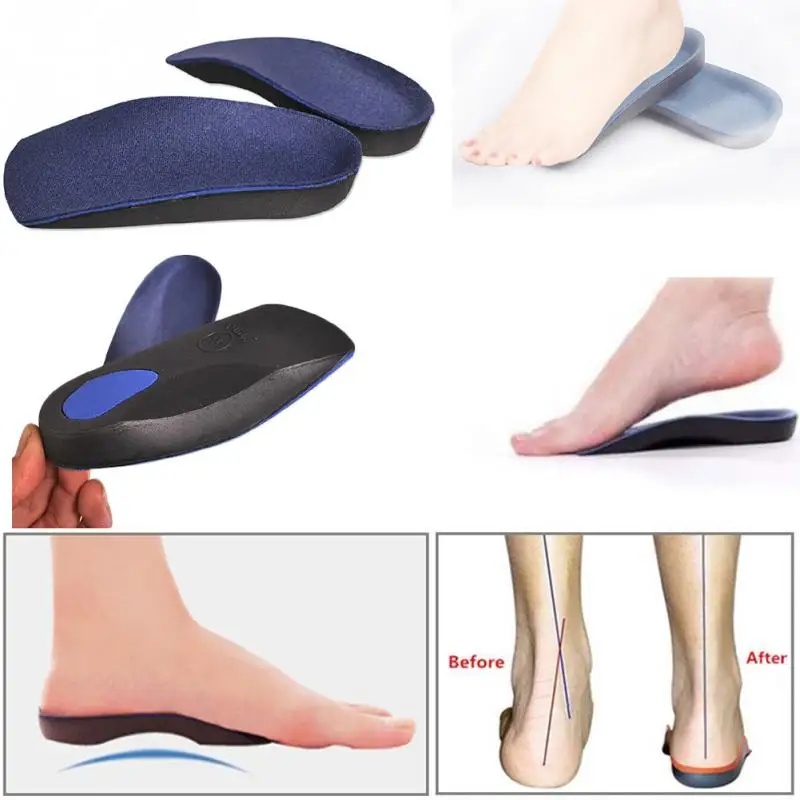 Unisex Insoles Foot Arch Half Pad Correction 3/4 Orthotic Arch Support Insole Shoe Cushion Pad Running Feet Pronation Fallen