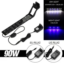 Супер тонкая светодиодная аквариумная лампа для аквариума 33-43 см расширяемая водонепроницаемая лампа для аквариума США/ЕС