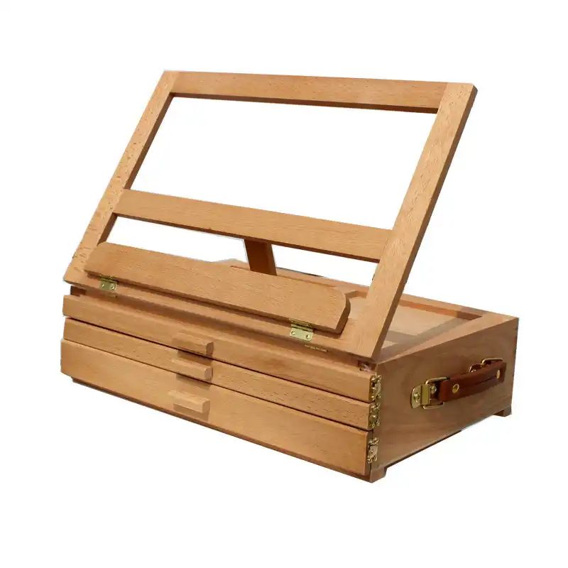 Caballete De Madera Para Pintura Caballete De Dibujo Para Pintura Cajon De Ordenador Portatil Caballete De Escritorio En Caja Suministros De Arte Para Artistas Aliexpress