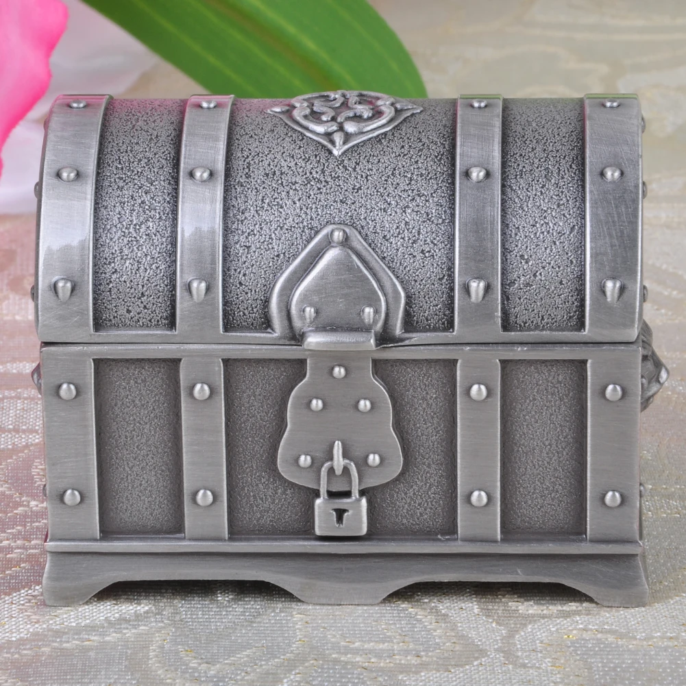 

New Jewelry Box Treasure Organizer Ring Earring Necklaces Electroplated Jewelry Box Pirate Retro Storage Gold Coins