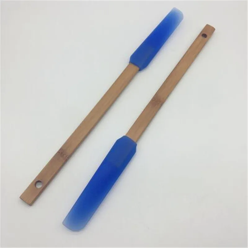 

Hot 600pcs Wood Handle Spatula Silicone Head Hanging Hole Non-stick Heat-resistant Spatula Cream Butter Scraper Kitchen&Dining
