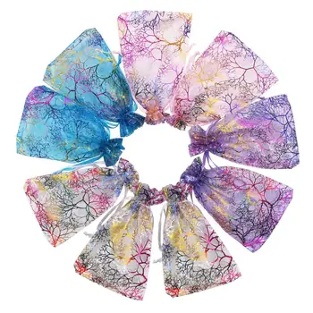 

Color mixing Coralline Organza Gift Bags, Wedding Favor Party Jewelry Candy Pouches,13 x 18cm,Pack of 100