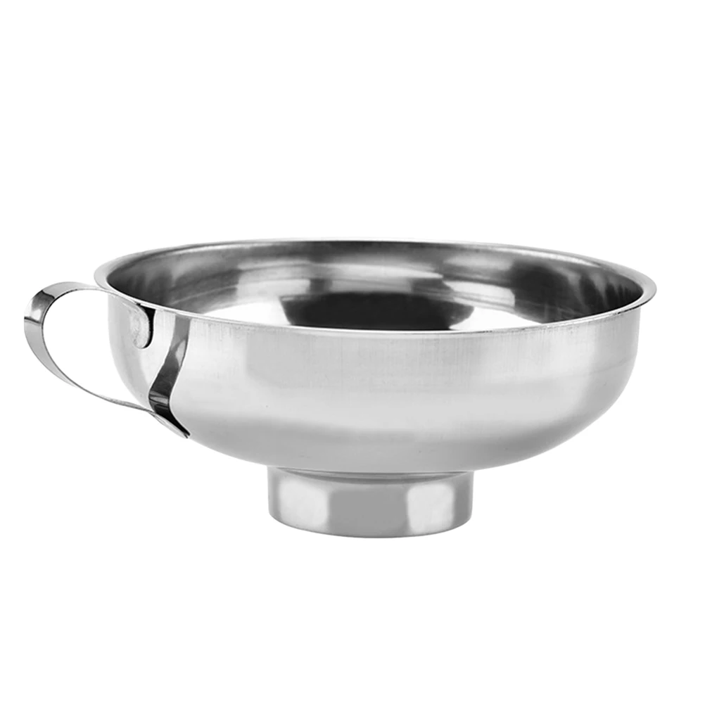 

1PC Funnel Stainless Steel Durable Kitchen Salad Dressing Funnel for Transferring of Bean Spices jam Powder Liquid