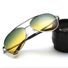 XojoX, поляризационные солнцезащитные очки, мужские очки пилота, день, ночное видение, очки для вождения, антибликовые, желтые, зеленые линзы, Ретро стиль, солнцезащитные очки, UV400