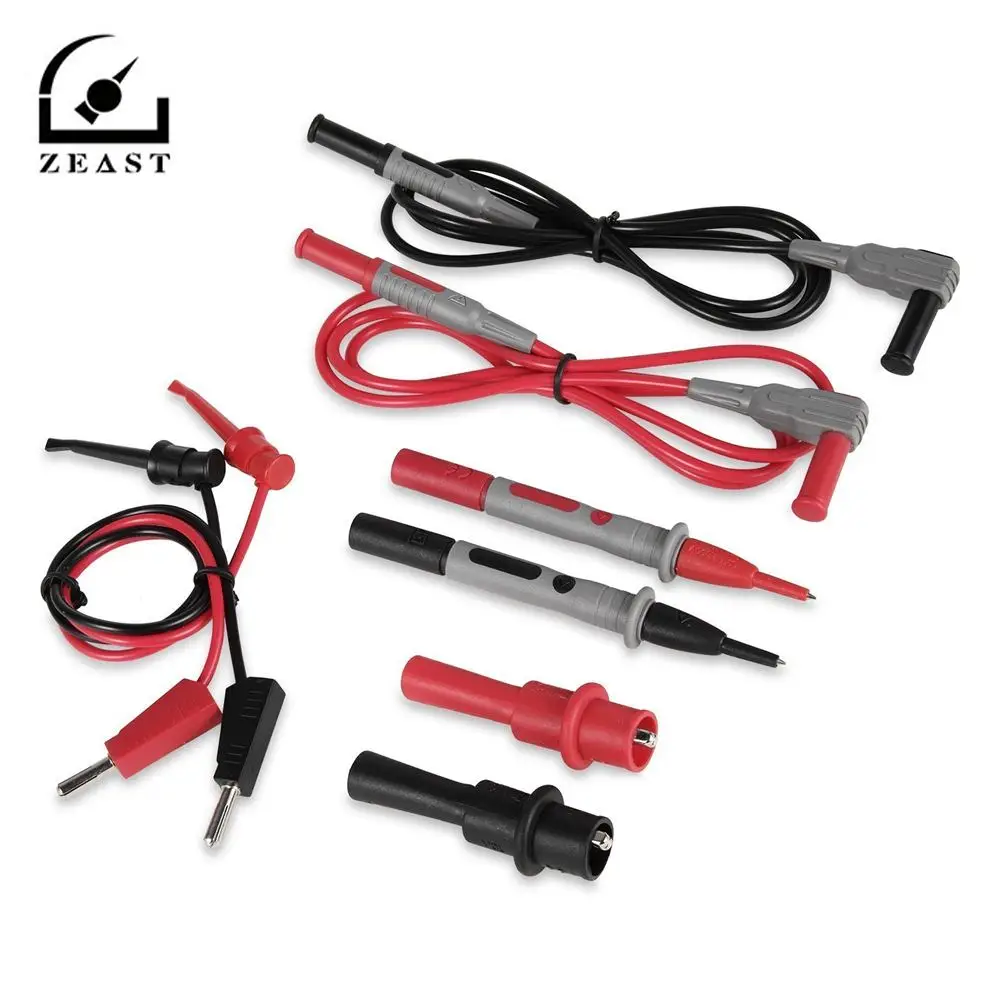 8pcs/set Multimeter Electronic Test Probe Leads Kit with Alligator Clip and Plunger Mini Hooks