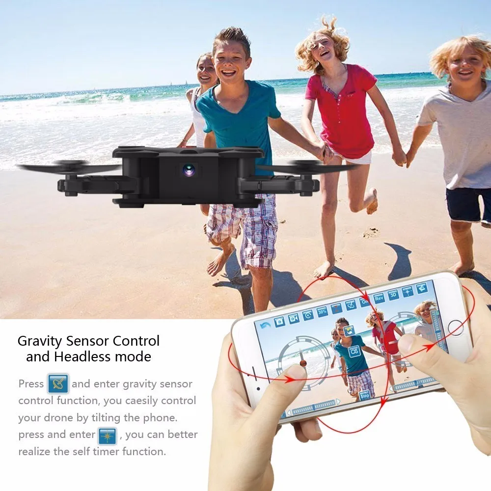 FQ777 FQ17W WIFI FPV Foldable Pocket Drone With 0.3MP Camera Altitude Hold Mode RC Quacopter BNF Version No Transmitter F20370/2