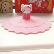 Милые Мультяшные силиконовые крышки для чашки против пыли, термостойкие многоразовые герметичные крышки, кухонные аксессуары, чашки для чая