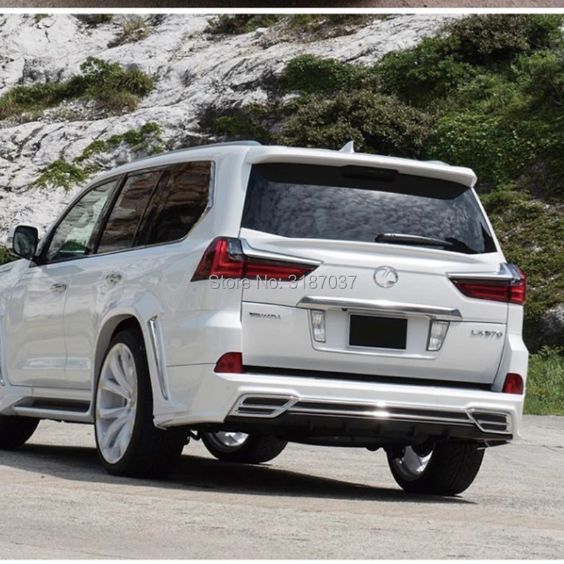 

For Lexus LX570 2016 2017 2018 Car Decoration ABS Plastic gloss black color Rear Spoiler Wing Trunk Lid Cover Car Styling