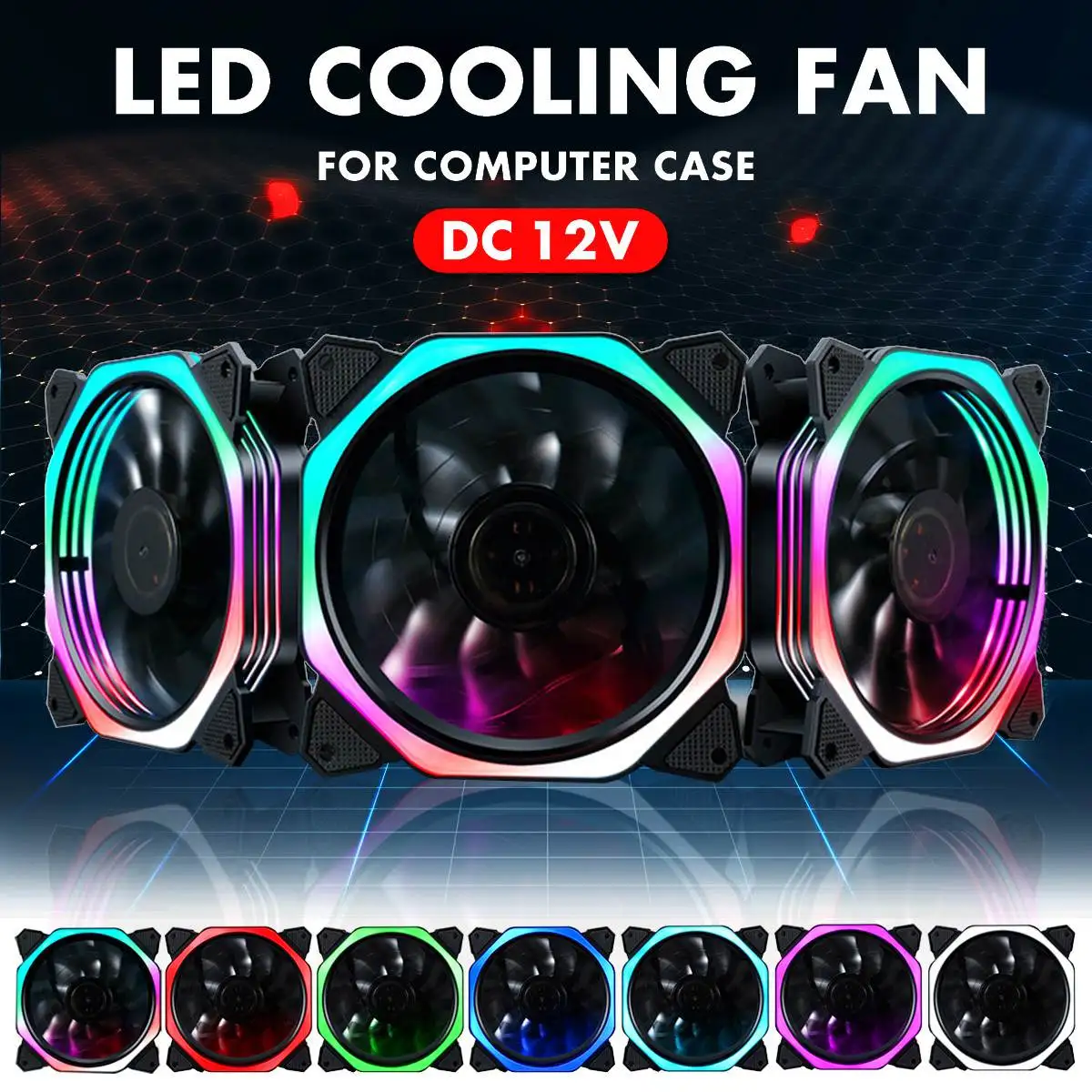 

120mm PC Computer Fan High bright LEDs Case colorful Cooling Fan Plastic 12CM Fan for Computer Case CPU Cooler Radiator Cooler
