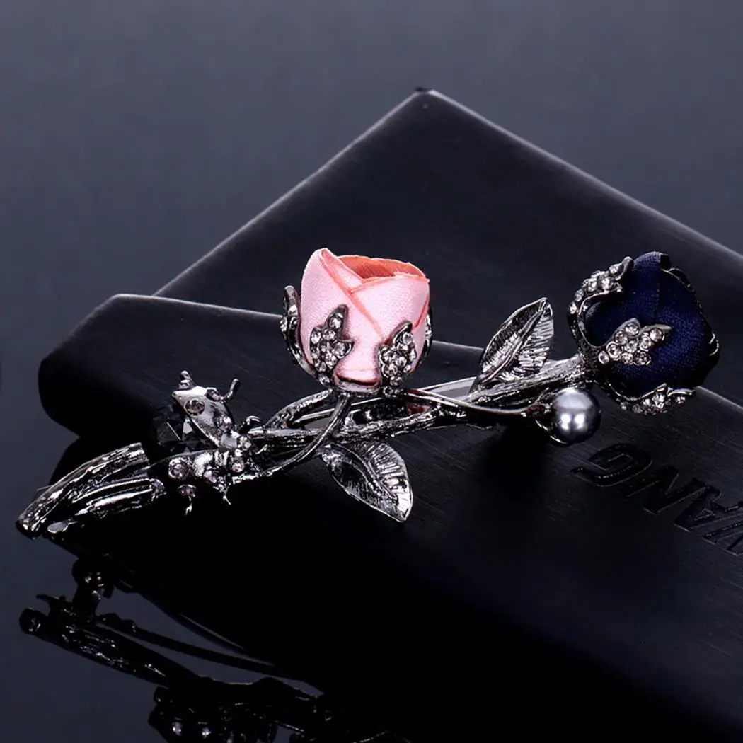 

Women Fashion Rhinestone Plastic Pearl Hair Clip Hairpin Rhinestone, Casual Hair Flower Shape Decoration