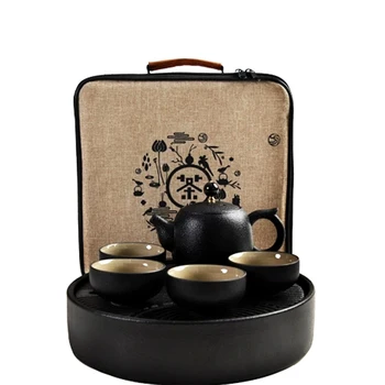 

China Zisha Teapot, 1 Teapot 4 Cup Kung Fu Tea Set Suits, Office Travel Portable Tea Sets Kung Fu Teapot Tea Cups Accessories