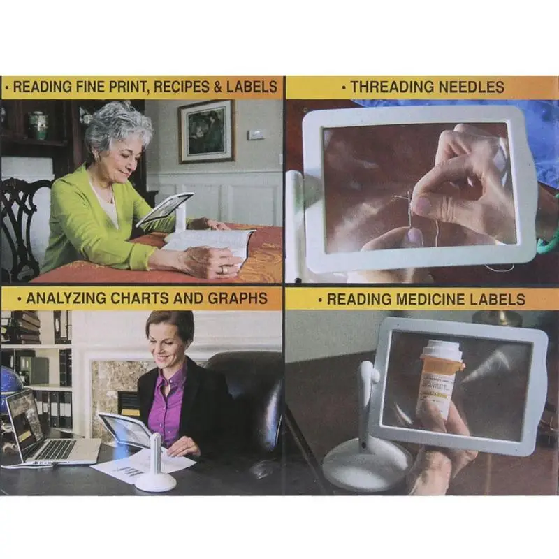 Reading Magnifier 3X LED Screen Hands Free With Light