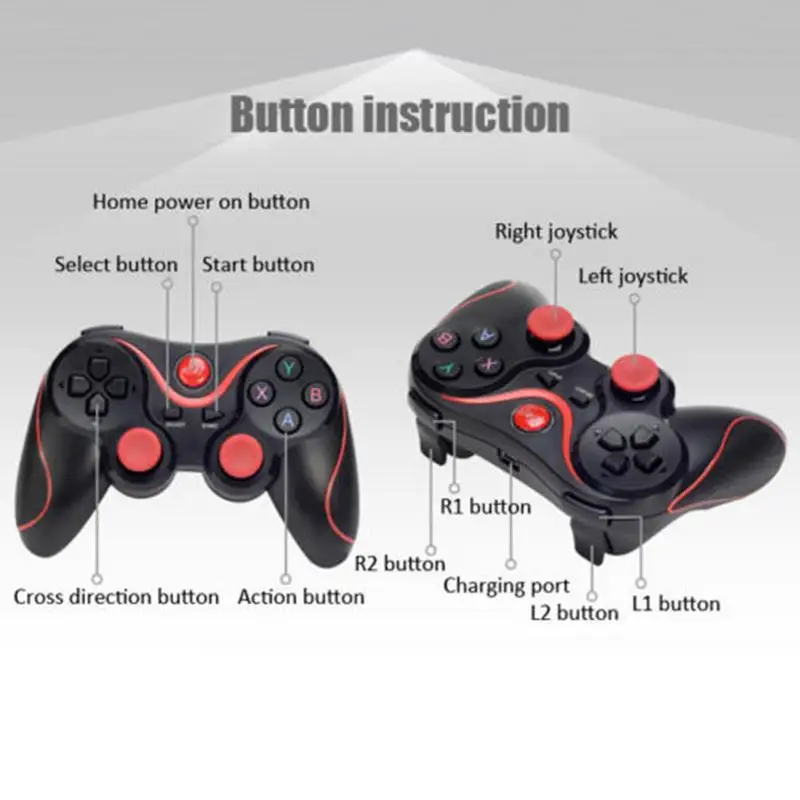 New T3 Bluetooth Wireless Gamepad S600 STB S3VR Game Controller Joystick For Android IOS Mobile Phones PC Turbo High Quality