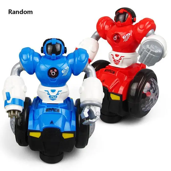 Fun Laser Robot Driving Electric Rotating Light Music move Model Toy easy disassembly For AA battery(not included) Random color