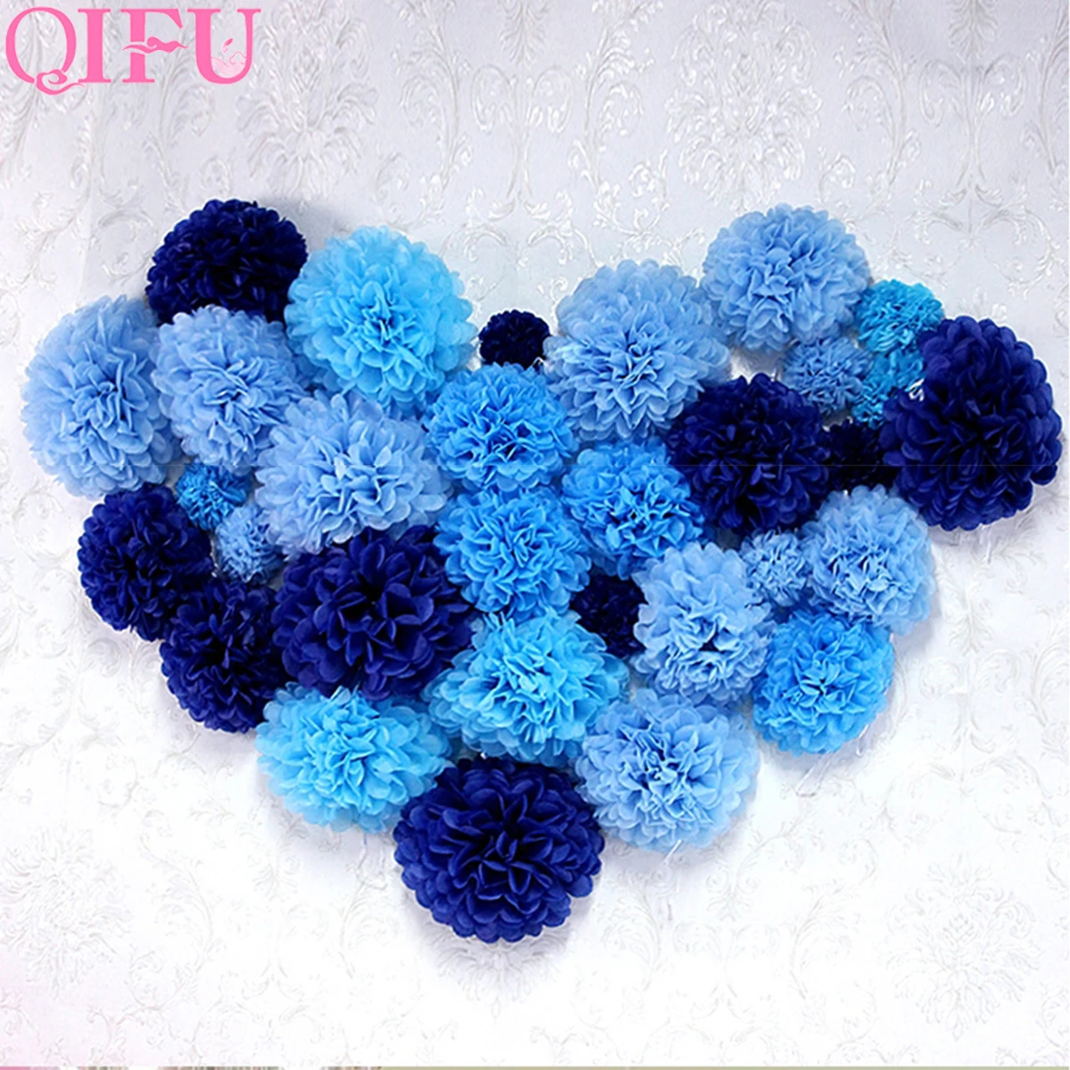 

QIFU Happy Birthday Artificial Paper Flowers Wall Decor Paper Flowers Ball Tissue Wedding Decoration Artificial Flowers Ball