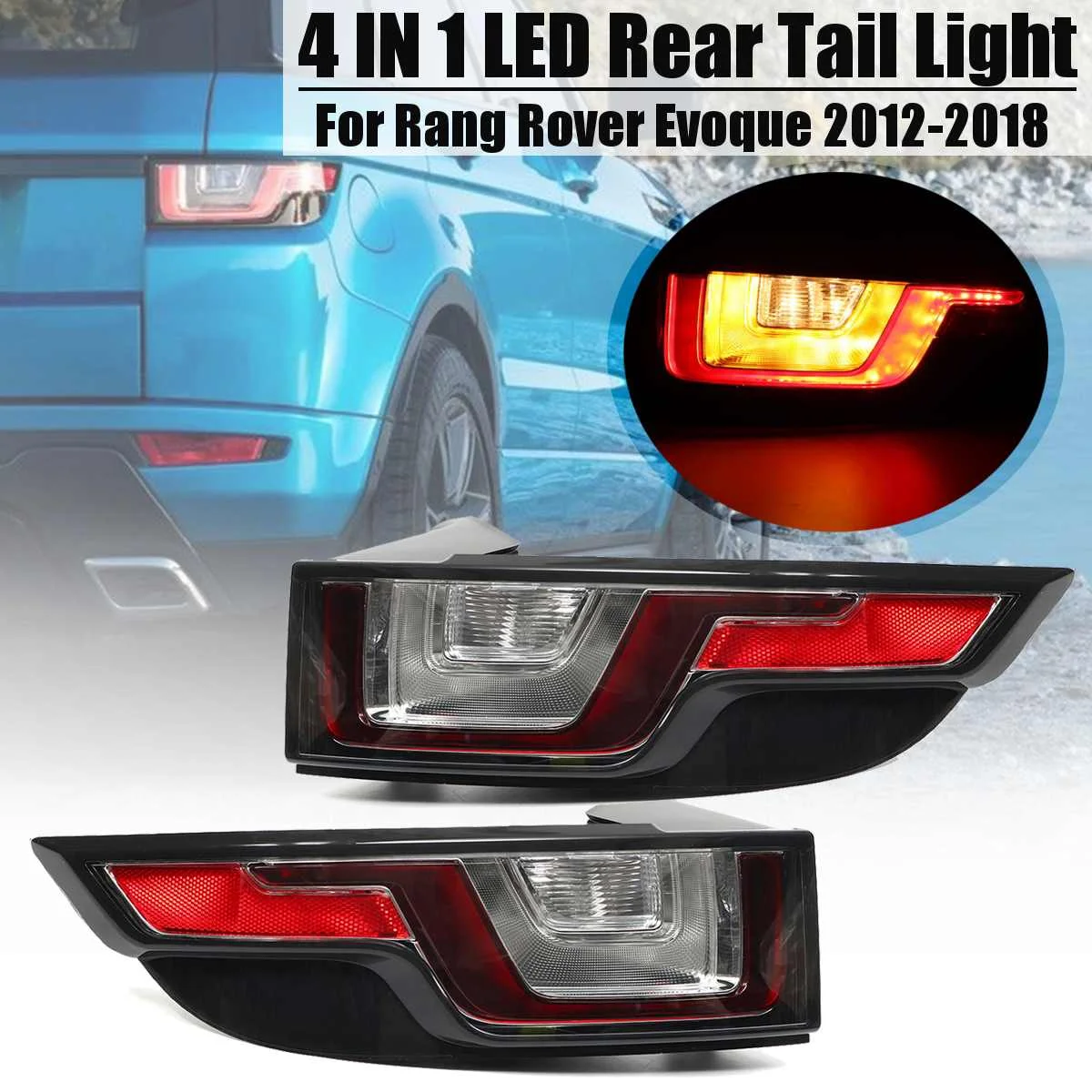 

LR025147 1 Pair Car LED Tail Light For Range Rover Evoque 2012-2018 Rear Brake Lamp Driving Taillights Turn Signal DRL Styling