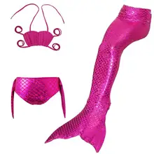 Хвосты маленькой русалки для плавания костюм «хвост русалки» косплей девушки купальник дети Плавательный Костюм