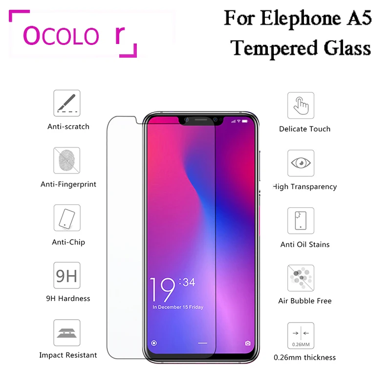 Ocolor для Elephone A5 Защитная пленка экрана из закаленного стекла Замена Lite аксессуары
