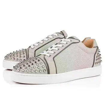 

Gray Spike Sneakers Men's Leisure Shoes Fashion Patchwork Lace Up Casual Loafers