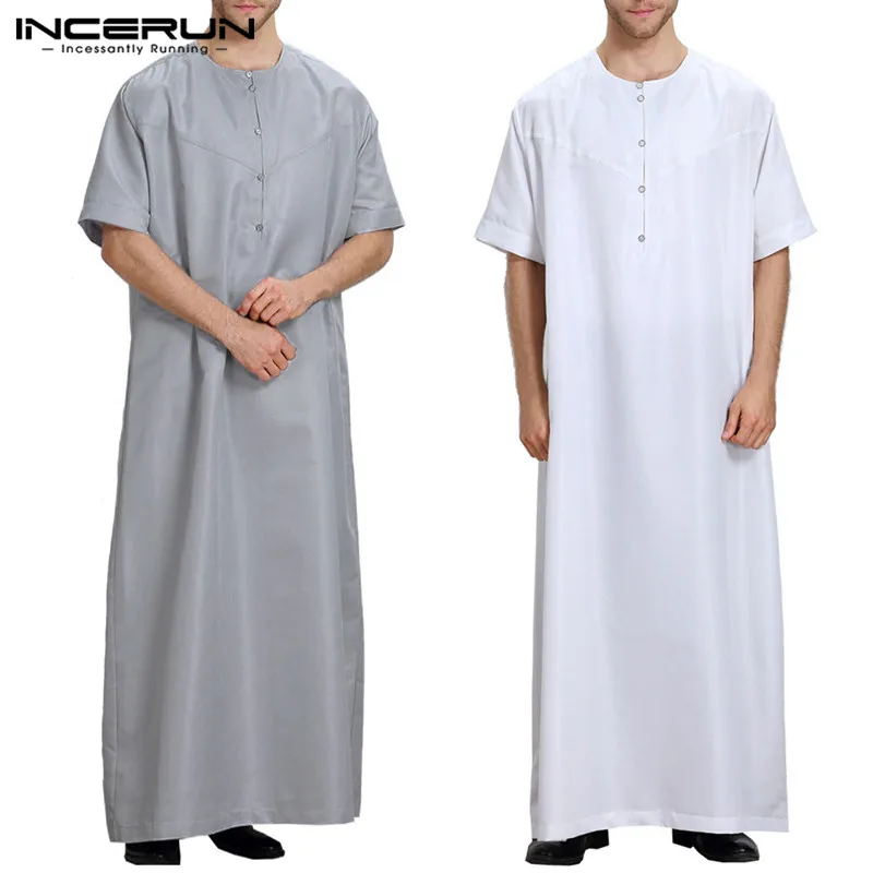 Chic Kaftan Dress Mens Robe Dashiki Abaya Arab Clothing Man Islamic