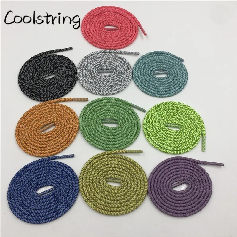 Coolstring Safty 3M Reflective Round Rope Shoe Laces Sports Night Walk Running Shoestrings For Boots 350 750 Basketball Shoelace