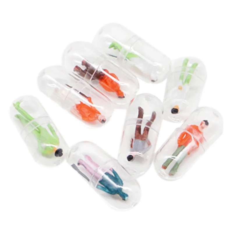 

10Pcs/Lot Transparent Capsule Shell Plastic Pill Container Pill Cases Bottle Splitters Capsule Figurines Diy Accessories