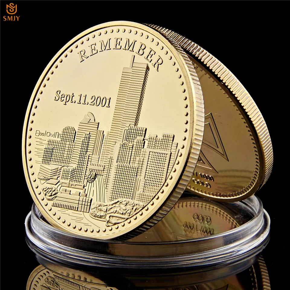 

2001.9.11 Century Trade Center terrorist attack The USA Statue Of Liberty Gold Commemorative Coin For Recalling History