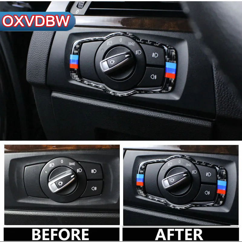 Для bmw E90 E92 автомобильный налобный переключатель из углеродного волокна накладка