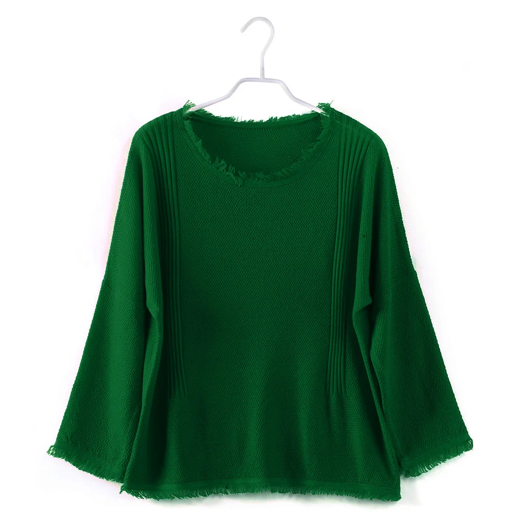

2019 Spring Harajuku Green Sweater Jumper Women Fashion Korean O-Neck Solid Knitted Sweaters Wild Pullover Tops Pull Femme Hiver