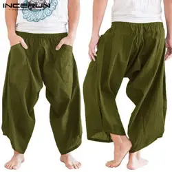 Плюс Размеры 5XL Для мужчин свободные брюки-шаровары Хип-Хоп Harajuku брюки широкие брючины большими карманами джоггеры с заниженным шаговым