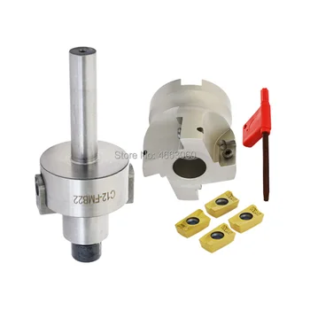 

New 1set C12 FMB22 Shank +BAP400R 50 22 Face Milling CNC Cutter + 4pcs APMT1604 Carbide Inserts For Power Tool meterial