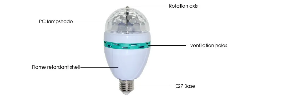 RGB светодиодные лампы мини-светильник для вечеринки Танцевальная вечеринка лампы E27 6 Вт Авто Вращающийся DJ сценический диско рождественские светильники цветная лампа для KTV бар