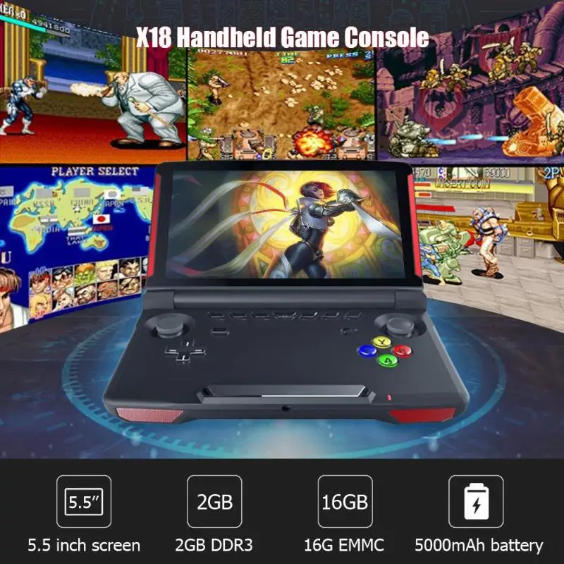 X18 Andriod портативная игровая консоль 5 дюймов четырехъядерный 2G + 16G игровой плеер