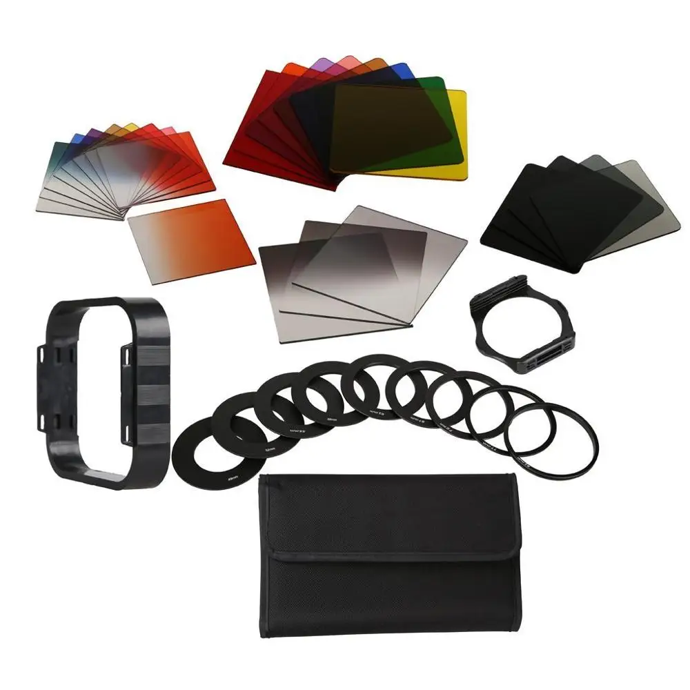40in1 Camera Filtro Neutral Density Full Kit Graduated Color Square ND Filter Holder Hood