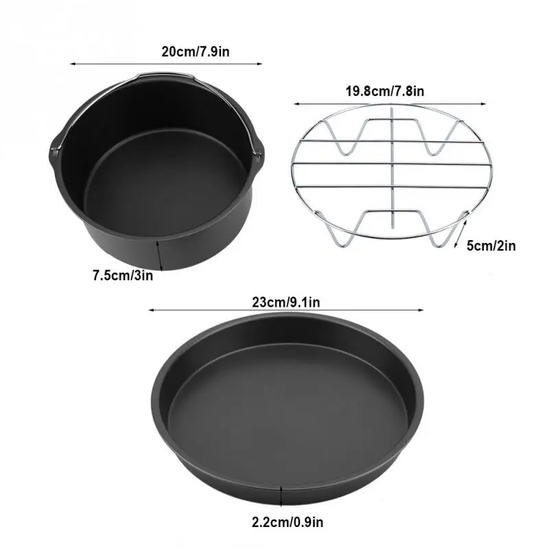 8 дюймов 3 Set Air фритюрница аксессуары для Gowise Phillips Cozyna Fit 4 0 5.6QT торт баррель пан