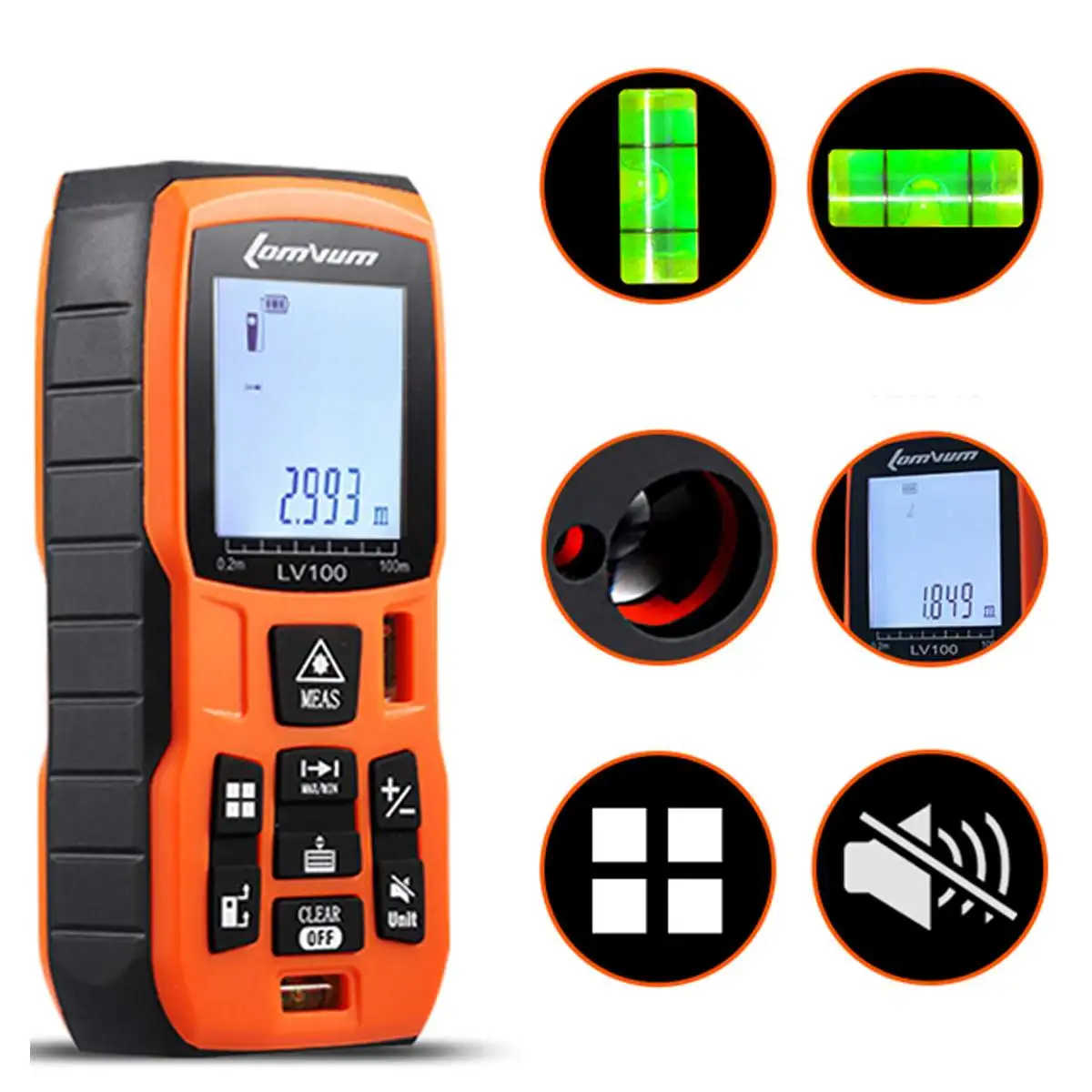 LOMVUM 40m 50m 60m 80m 100m Laser Rangefinder Digital Distance Meter with Rechargable Batteries+Charger LOMVUM 40m 50m 60m 80m 100m Laser Rangefinder Digital Distance Meter with Rechargable Batteries+Charger