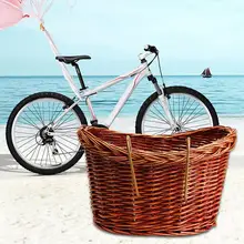 Плетеная велосипедная корзина с коричневыми ремешками сильный легкий велосипед велосипедная корзина идеально подходит для транспортировки покупки