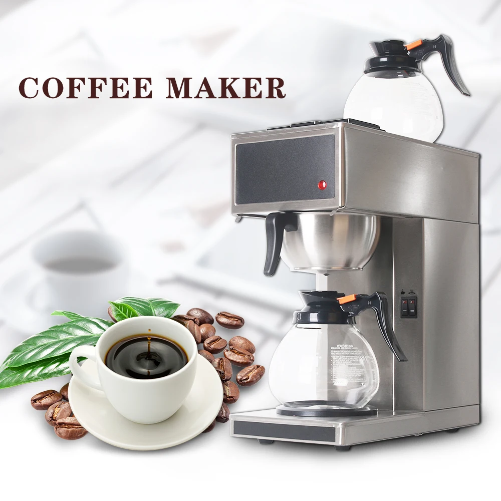 

GZZT Coffee Machine with Two Coffee Pots DCM-288 Full Automatic Office Or CommerceKeep Temperature Double Independent Switch