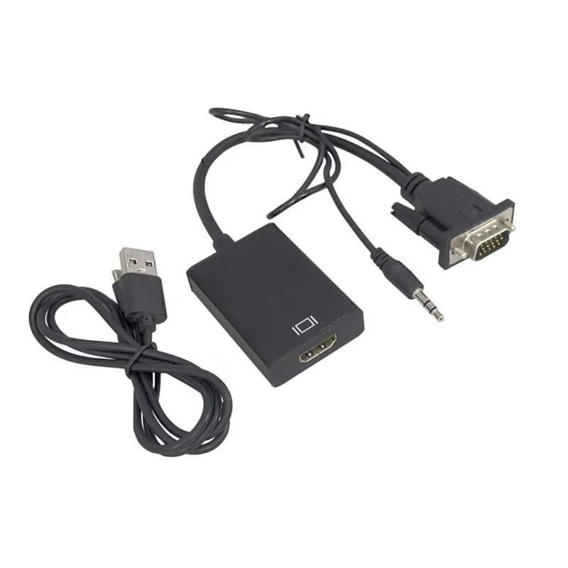Преобразователь из VGA в HDMI с питанием от USB 1080P для преобразования HDMI|Кабели HDMI| |